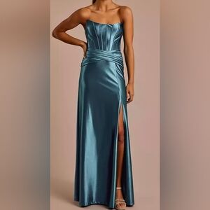 Jules and Cleo Sculpting Satin Corset Bodice A-Line Dress Size 4